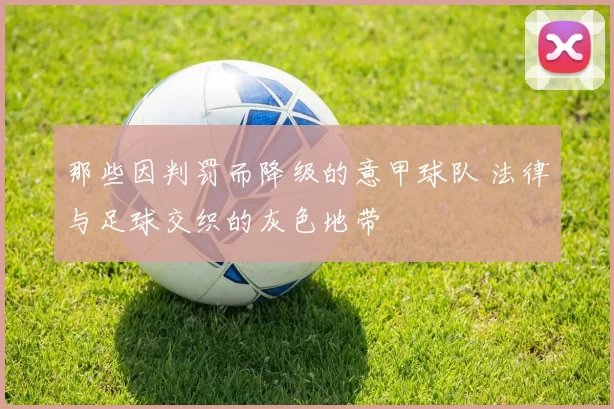 那些因判罚而降级的意甲球队 法律与足球交织的灰色地带